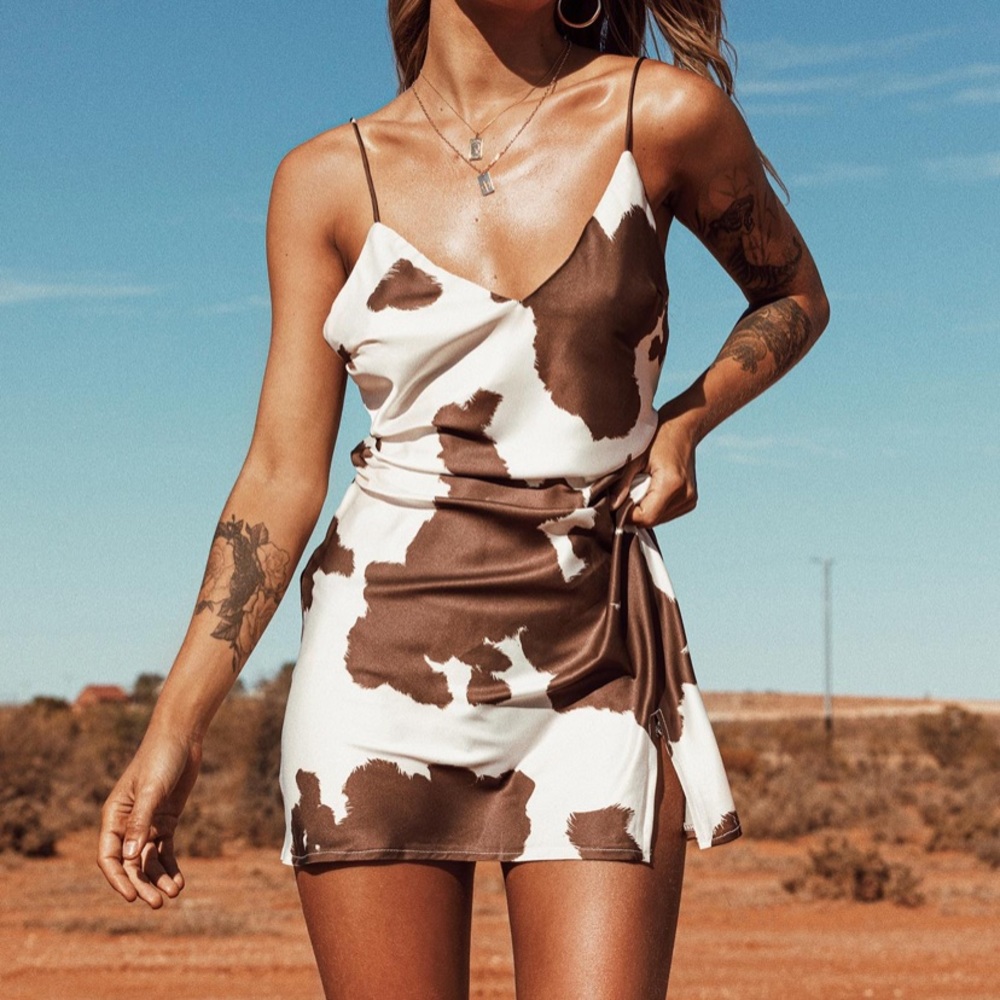 Cowhide Mini Dress Princess Polly
